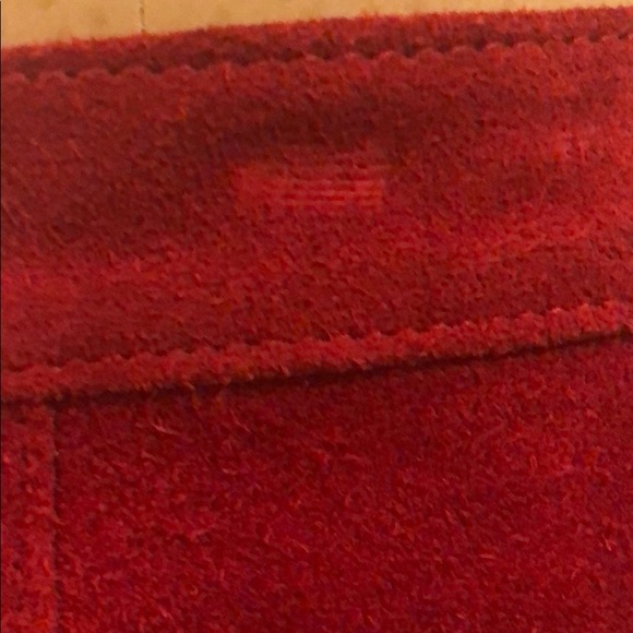 Vintage Red Suede Midi Skirt - Picture 4 of 9